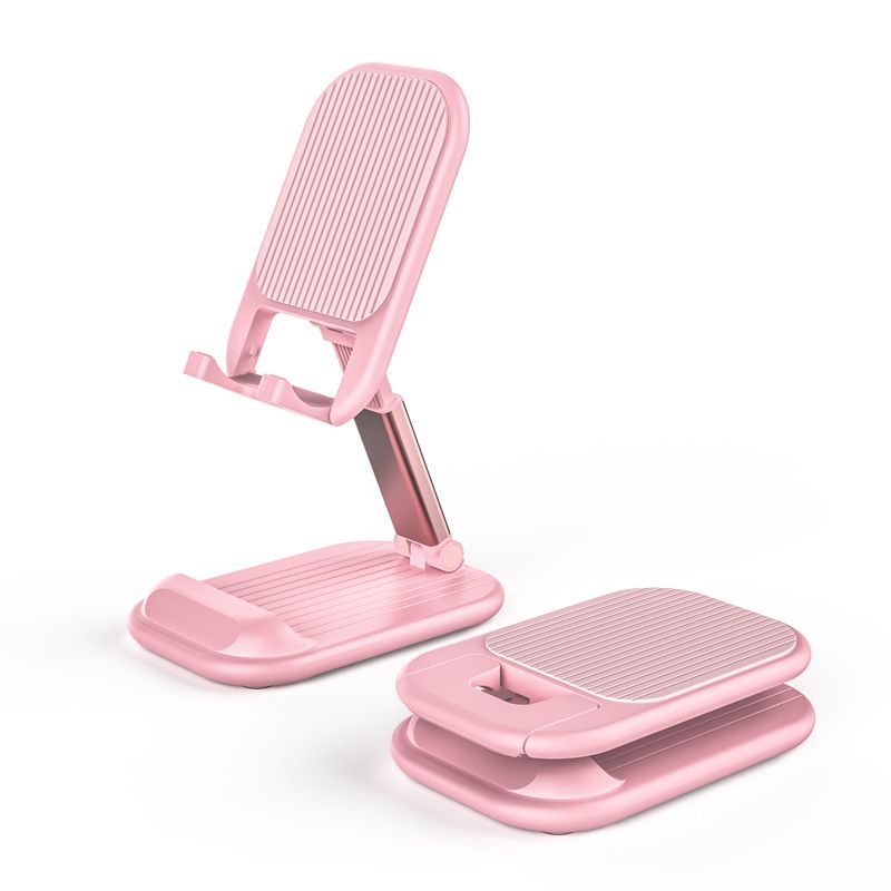 Pink Adjustable Desktop Phone Stand Telescopic Foldable Portable Tablet Holder for Home Office and Streaming Ergonomic Solution for Local Professionals - Image 1