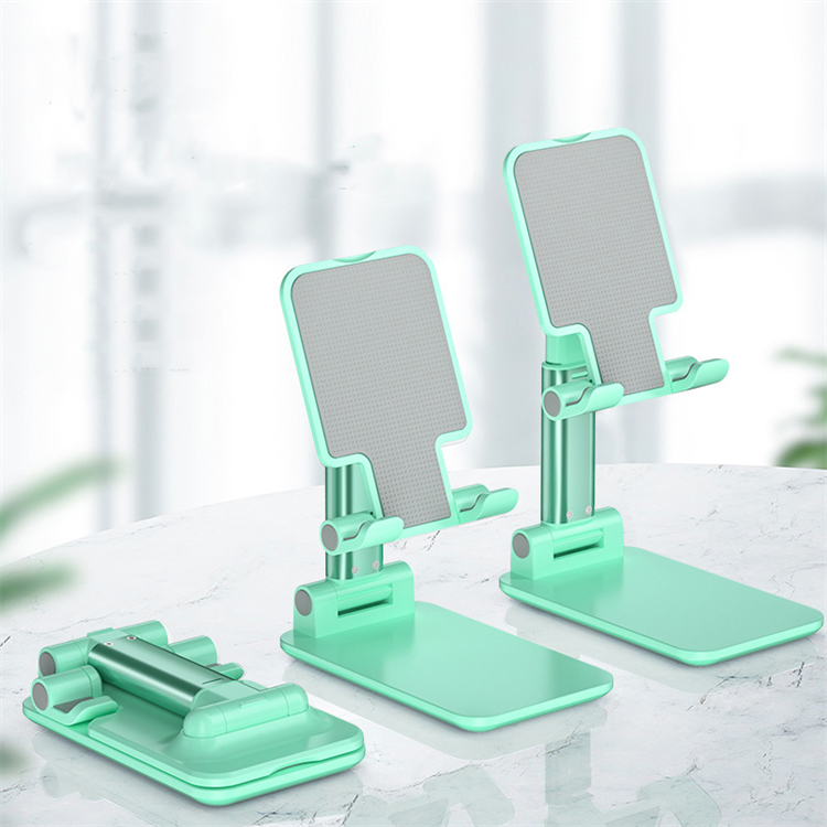 Green Adjustable Desktop Phone Stand with Height Extension and Foldable Design for Online Classes and Streaming Comfortable Hands-Free Solution for Local Users - Image 1