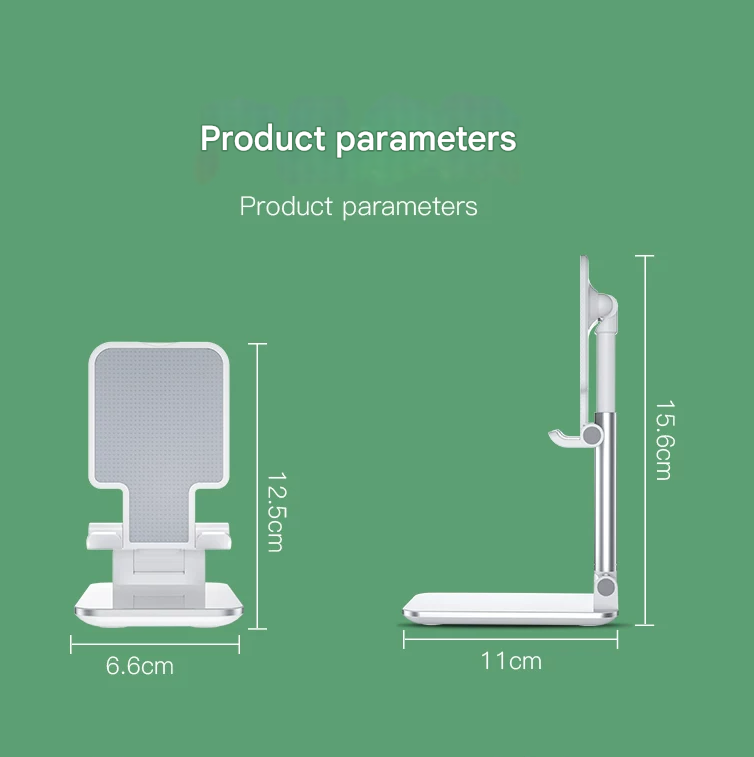 Green Adjustable Desktop Phone Stand with Height Extension and Foldable Design for Online Classes and Streaming Comfortable Hands-Free Solution for Local Users - Image 4