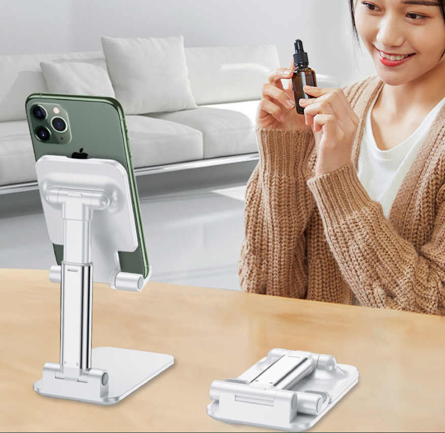 Pink Adjustable Desktop Phone Stand with Height Extension and Foldable Design for Online Classes and Streaming Comfortable Hands-Free Solution for Local Users - Image 3