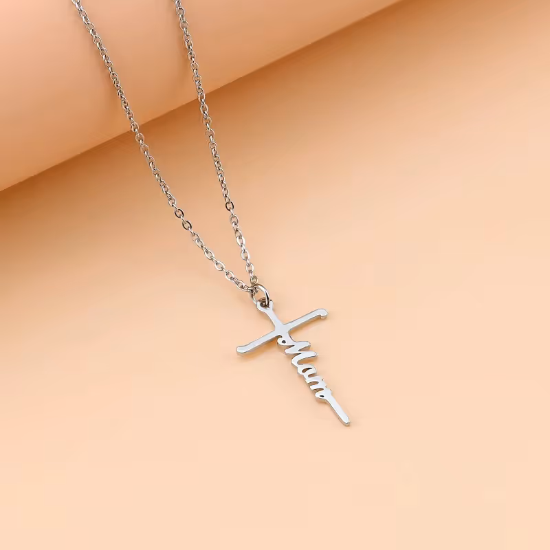 Stainless Steel Cross Necklace for Women Mother's Day Holiday Gift Elegant Jewelry Piece for Local Standard Everyday Wear(mother) - Image 3