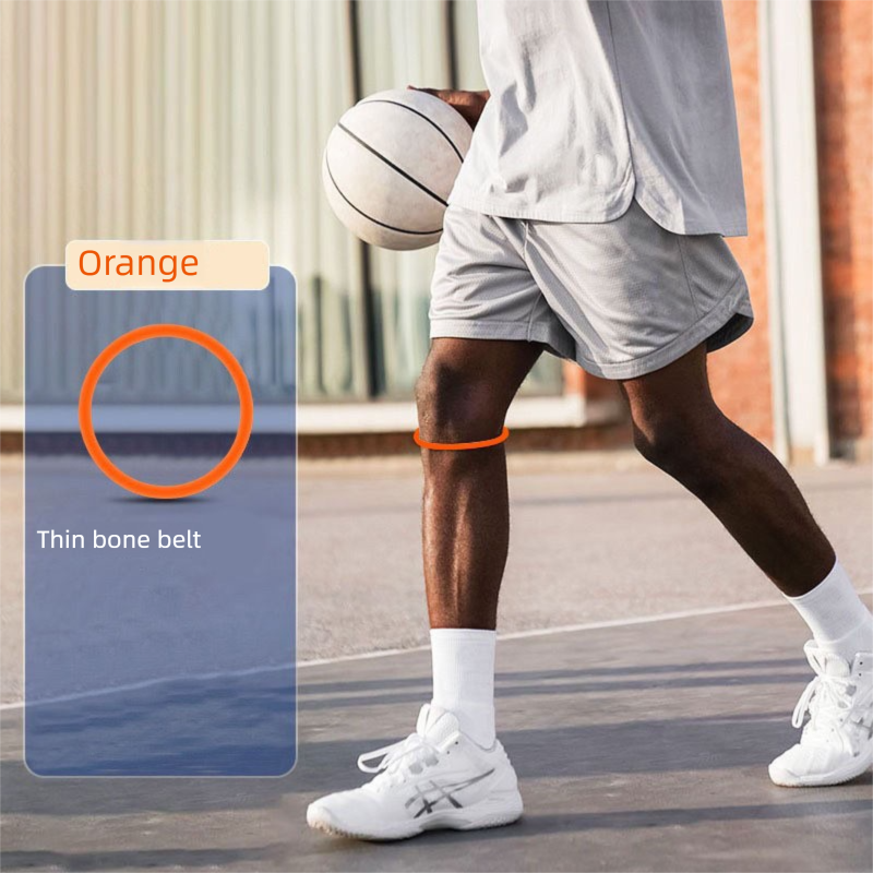5 Pairs Orange Patellar Tendon Silicone Stabilizer Knee Straps for Running and Basketball, Breathable Elastic Support Bands for Local Active Individuals - Image 1