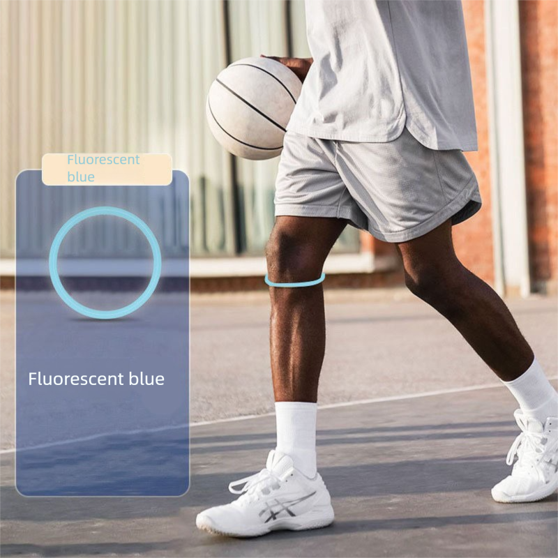 5 Pairs Light blue Patellar Tendon Silicone Stabilizer Knee Straps for Running and Basketball, Breathable Elastic Support Bands for Local Active Individuals - Image 1