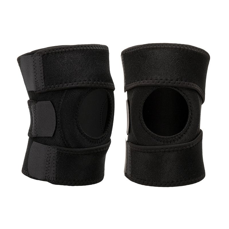 Black Upgraded Sport Knee Pads with Dual Spring Support and Shock Absorption for Basketball Cycling and Training Stabilizing Joint Compression for Local Athletes - Image 1