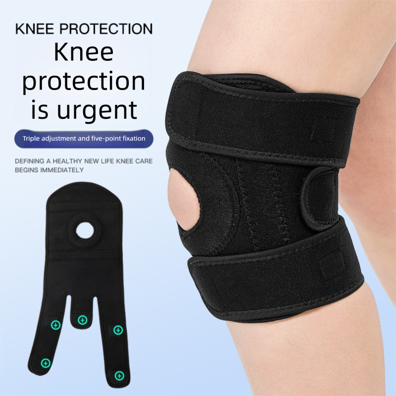Black Upgraded Sport Knee Pads with Dual Spring Support and Shock Absorption for Basketball Cycling and Training Stabilizing Joint Compression for Local Athletes - Image 3