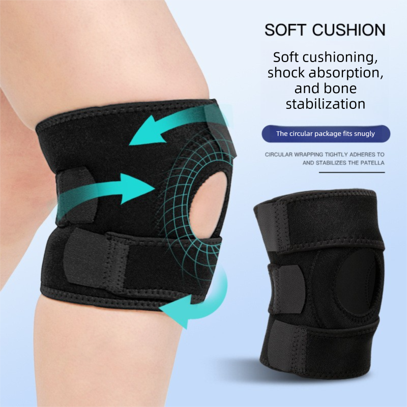 Blue Upgraded Sport Knee Pads with Dual Spring Support and Shock Absorption for Basketball Cycling and Training Stabilizing Joint Compression for Local Athletes - Image 4