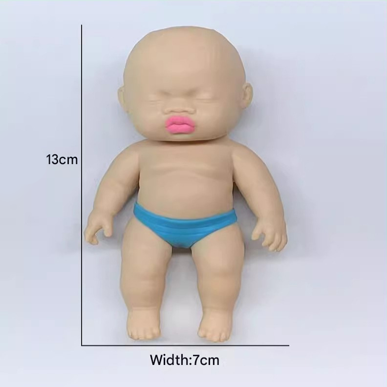 2 Pack 13cm Natasha Squeeze Dolls Black and White Mini Slow Rebound TPR Sand Filled Stress Relief Toys with Random Underwear Color for Local Home Fun - Image 4