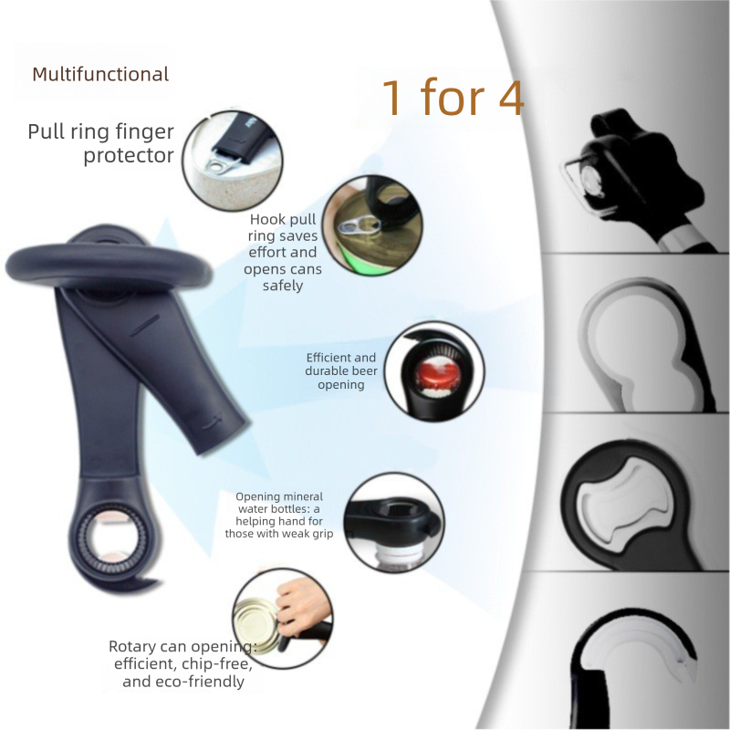 Red Multifunctional Manual Can Opener with Safe Smooth Edge Cutting Effort-Saving Design for Home Kitchen Easy Opening Solution for Local Households - Image 2