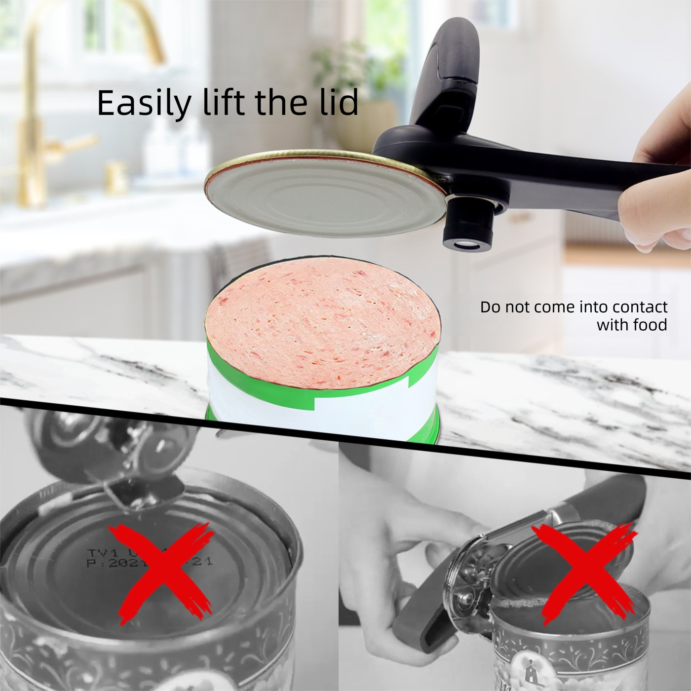 Red Multifunctional Manual Can Opener with Safe Smooth Edge Cutting Effort-Saving Design for Home Kitchen Easy Opening Solution for Local Households - Image 4