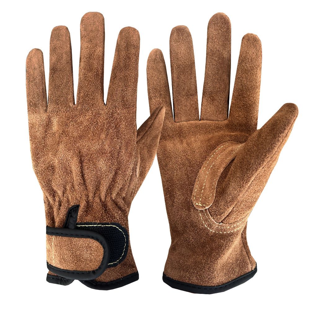 Size XL Heavy-Duty Cowhide Protective Gloves with Heat Resistant and Wear-Proof Leather for Outdoor Camping Welding and Industrial Work Reliable Hand Guard for Local Professionals - Image 1