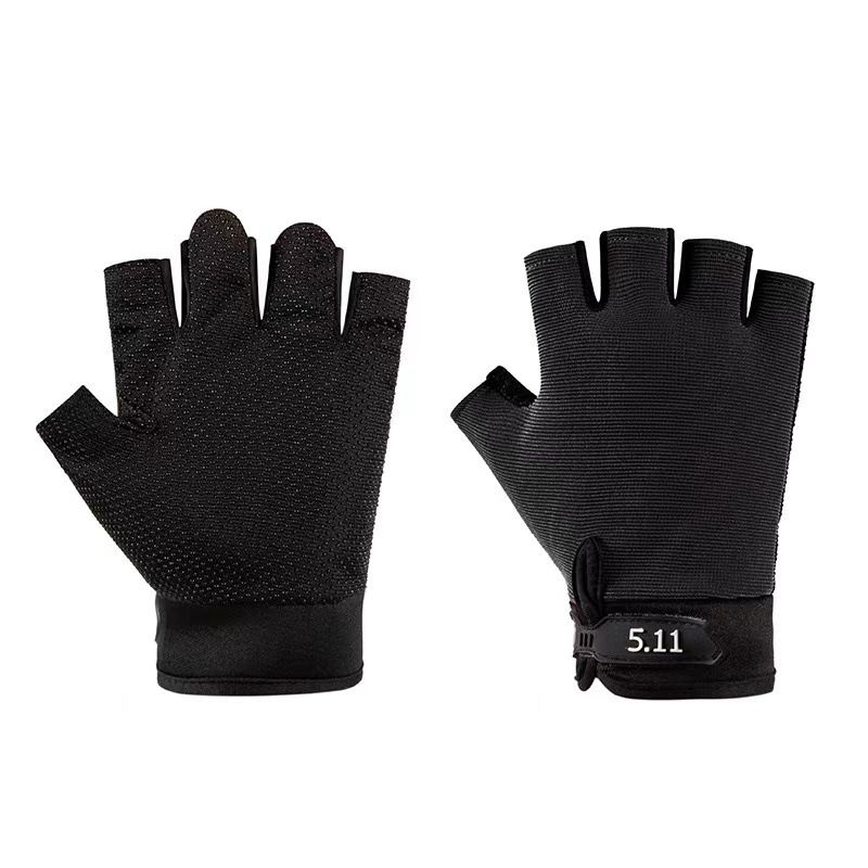 Black Tactical Half Finger Gloves with Hard Knuckle Protection - Non-Slip Breathable Combat Gloves for Men and Women, Heavy Duty Fingerless Design for Outdoor Training, Hiking, Cycling and Shooting - Image 1