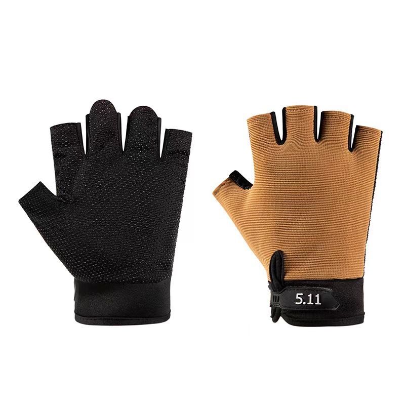 Yellow Tactical Half Finger Gloves with Hard Knuckle Protection - Non-Slip Breathable Combat Gloves for Men and Women, Heavy Duty Fingerless Design for Outdoor Training, Hiking, Cycling and Shooting - Image 1