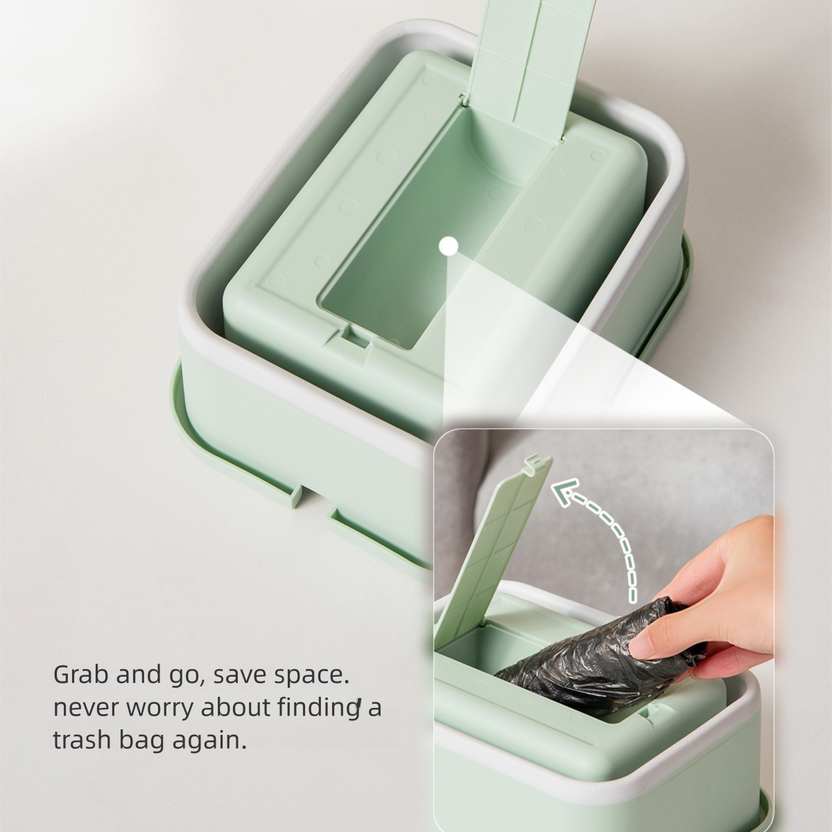 Beige Foldable Car Trash Can and Multi-Functional Storage Bin - Includes 5 Rolls of Bags - Leak-Proof Waterproof Design for Road Trips, Camping and Daily Commuting - Space Saving Portable Organiser(large) - Image 4