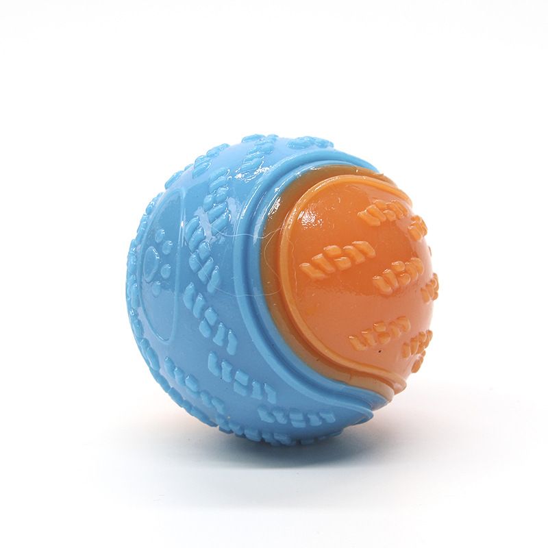 Blue and orange Squeaky Dog Balls - 2-Pack Durable TPR Chew Toys for Puppies and Adult Dogs - Interactive Fetch and Training Ball with Teething Texture - Safe and Non-Toxic Daily Play Solution - Image 1