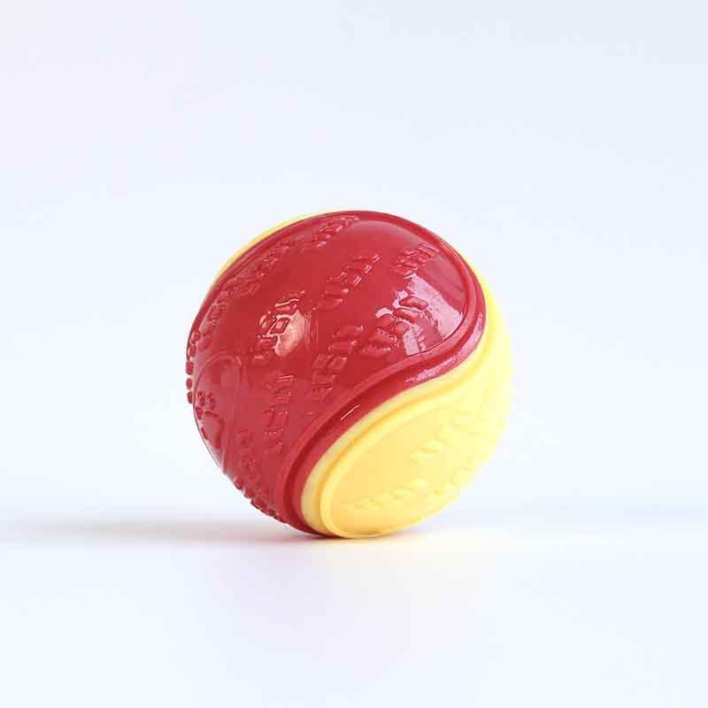 Yellow and red Squeaky Dog Balls - 2-Pack Durable TPR Chew Toys for Puppies and Adult Dogs - Interactive Fetch and Training Ball with Teething Texture - Safe and Non-Toxic Daily Play Solution - Image 1