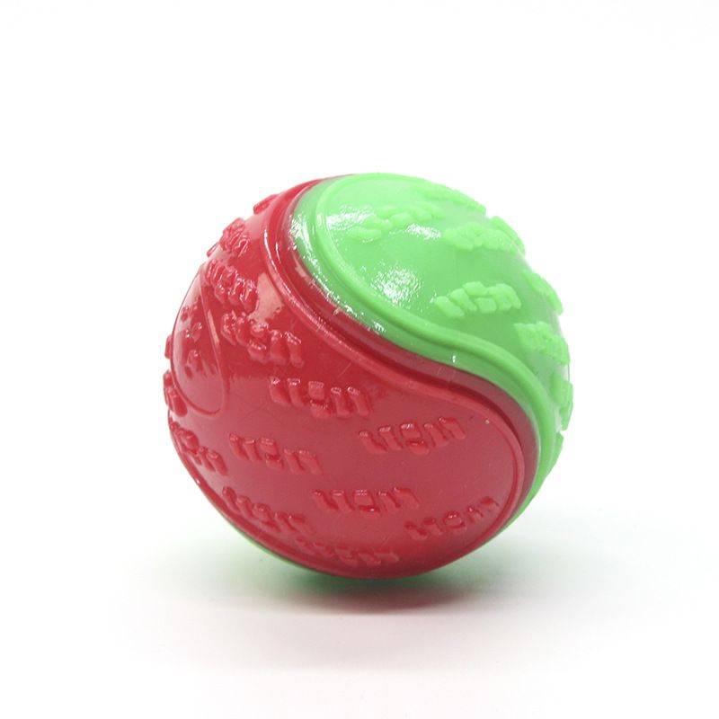 Green and red Squeaky Dog Balls - 2-Pack Durable TPR Chew Toys for Puppies and Adult Dogs - Interactive Fetch and Training Ball with Teething Texture - Safe and Non-Toxic Daily Play Solution - Image 1