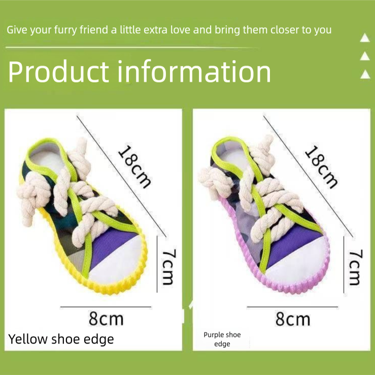 Purple Squeaky Canvas Shoe Dog Toy - Durable Realistic Sneaker Design for Chewing and Teething, Interactive Boredom Buster with Built-in Squeaker, Daily Play and Training Solution for Pets - Image 5
