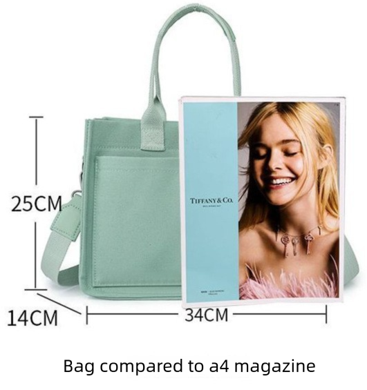 Green Large Canvas Tote Bag for Women - Multi-Pocket Utility Organiser with Wide Adjustable Shoulder Strap - Trendy Crossbody and Handheld Bag for Work, Shopping and Travel - Daily Comfort Solution - Image 6