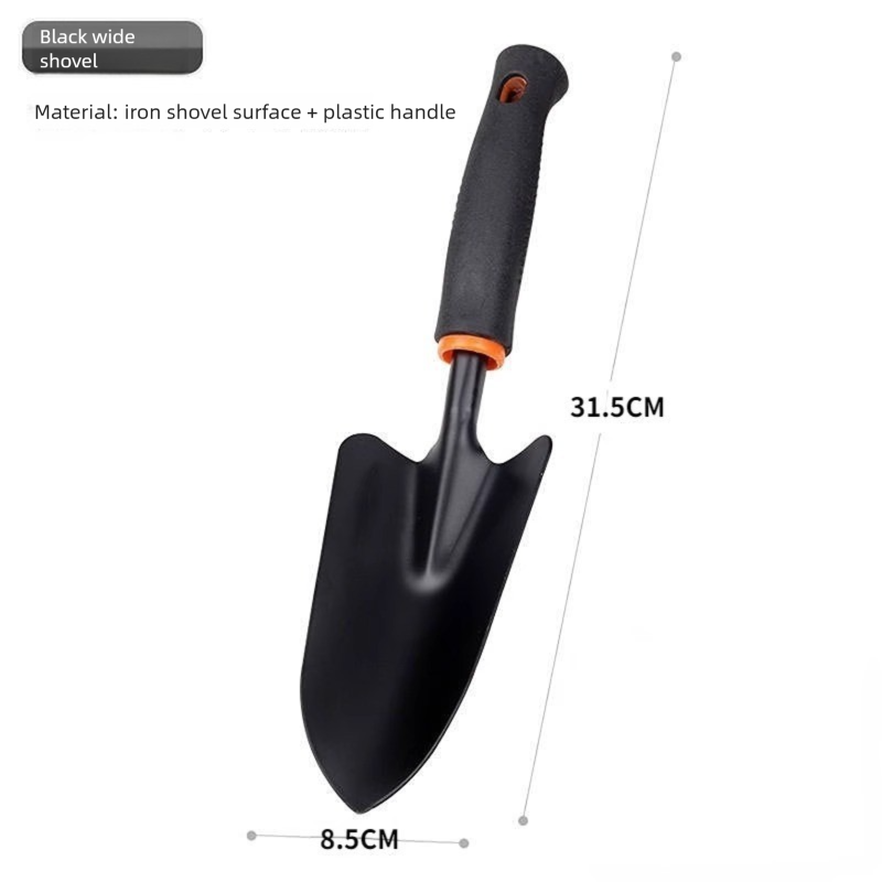 4-Piece Garden Hand Tool Set - Heavy Duty Steel with Ergonomic Non-Slip Grips - Includes Trowel, Transplanter, 5-Prong Rake and Dual-Purpose Hoe for Weeding, Planting and Shell Digging - Image 3