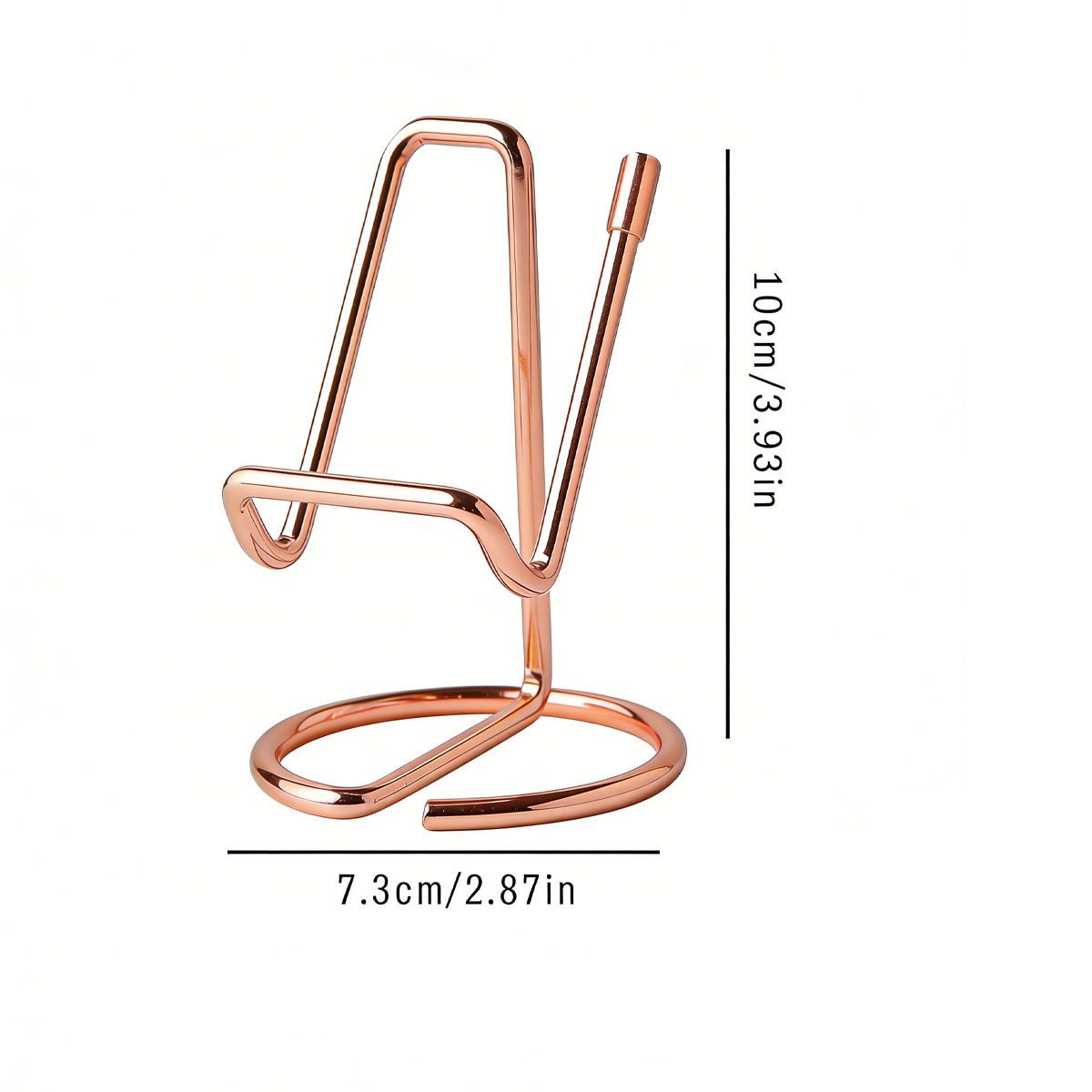 2-Pack Rose gold Universal Aluminum Phone Stand - Minimalist One-Piece Metal Tablet Holder - Durable Integrated Fixed Angle Desktop Bracket, Sleek Industrial Design for Home Office and Bedroom - Image 1