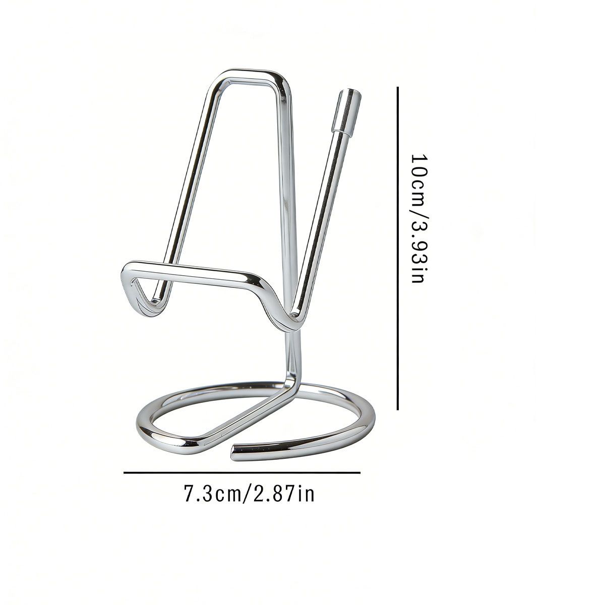 2-Pack Silver Universal Aluminum Phone Stand - Minimalist One-Piece Metal Tablet Holder - Durable Integrated Fixed Angle Desktop Bracket, Sleek Industrial Design for Home Office and Bedroom - Image 1