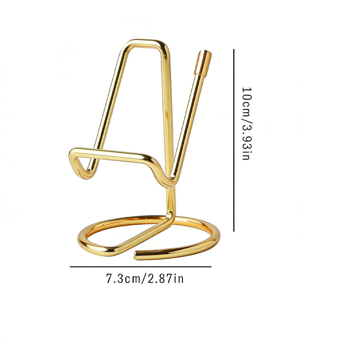 2-Pack Gold Universal Aluminum Phone Stand - Minimalist One-Piece Metal Tablet Holder - Durable Integrated Fixed Angle Desktop Bracket, Sleek Industrial Design for Home Office and Bedroom - Image 1