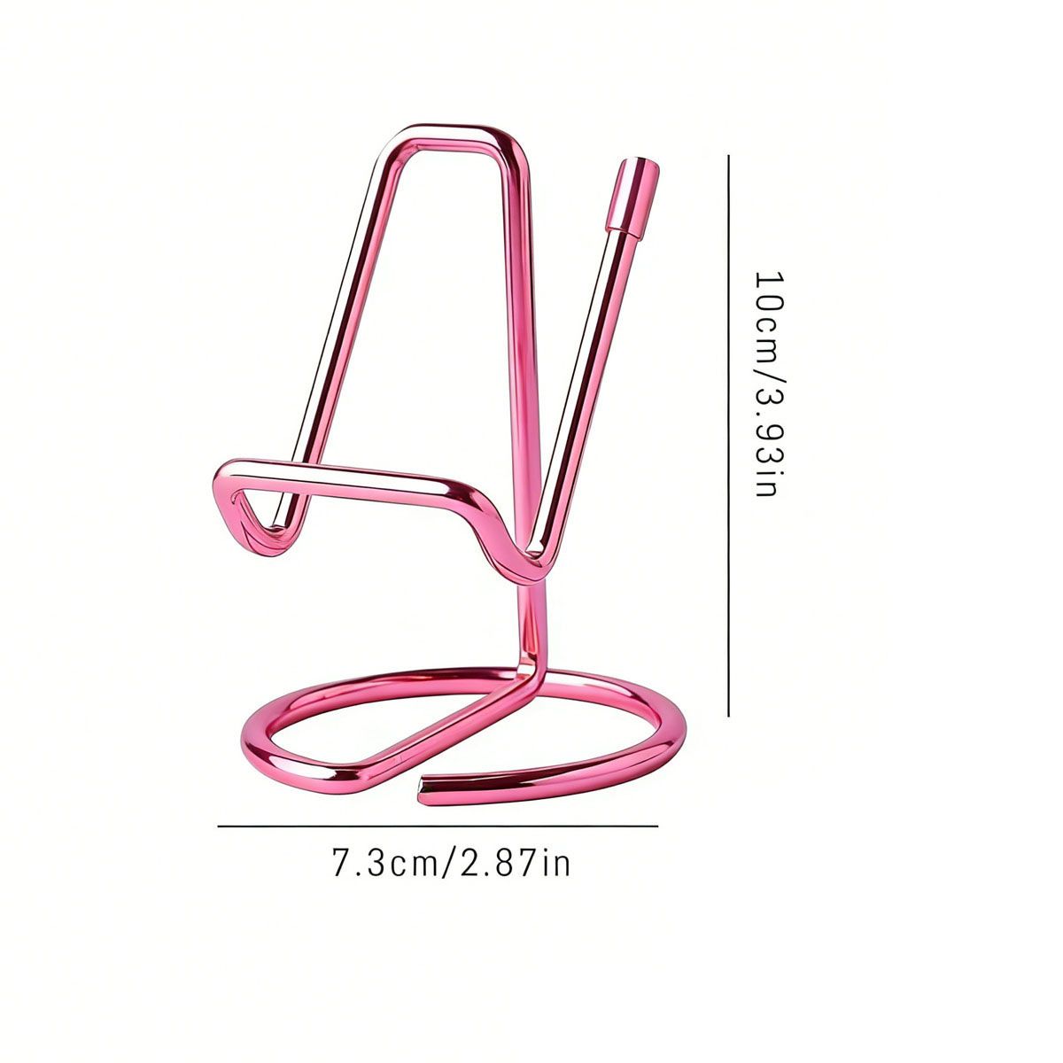 2-Pack Pink Universal Aluminum Phone Stand - Minimalist One-Piece Metal Tablet Holder - Durable Integrated Fixed Angle Desktop Bracket, Sleek Industrial Design for Home Office and Bedroom - Image 1