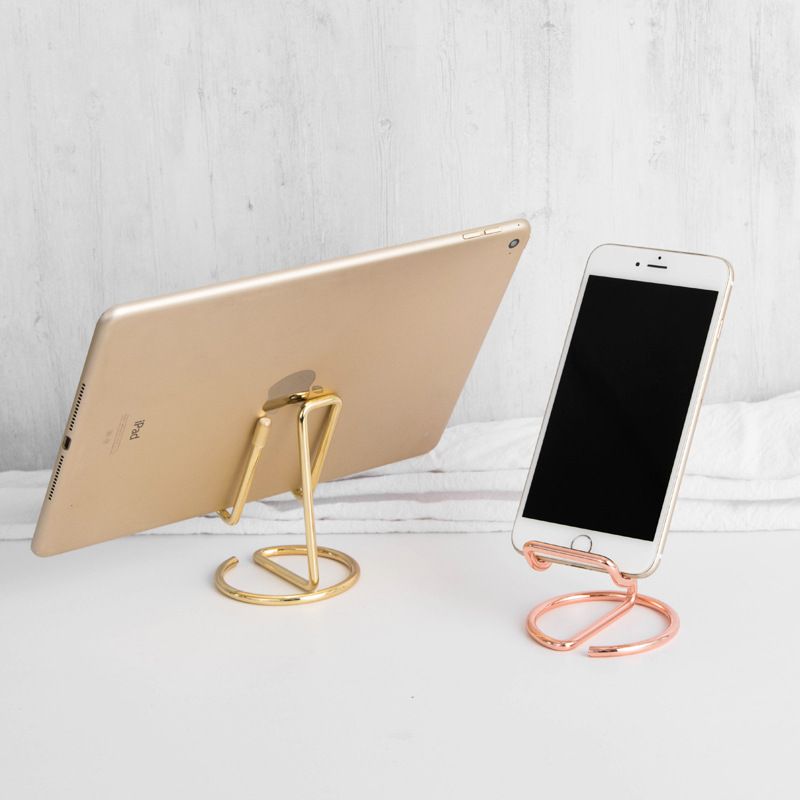 2-Pack Pink Universal Aluminum Phone Stand - Minimalist One-Piece Metal Tablet Holder - Durable Integrated Fixed Angle Desktop Bracket, Sleek Industrial Design for Home Office and Bedroom - Image 4