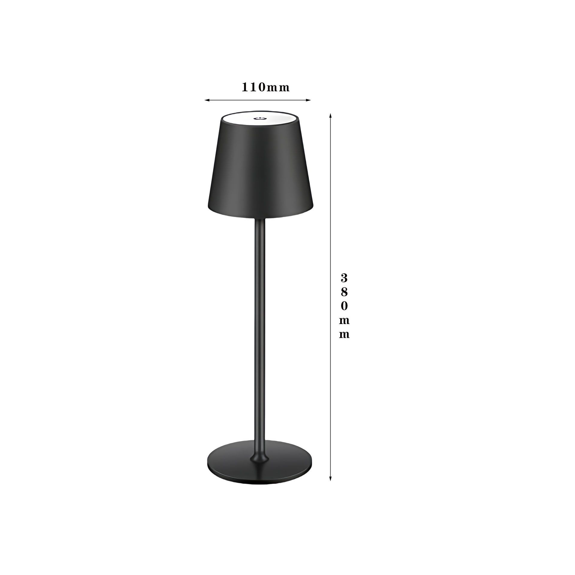 LED High-Foot Table Lamp with Touch Control - Rechargeable Dimmable Bedside Night Light for Bedroom & Living Room - Perfect Gift for Women(Black with a rounded base) - Image 1