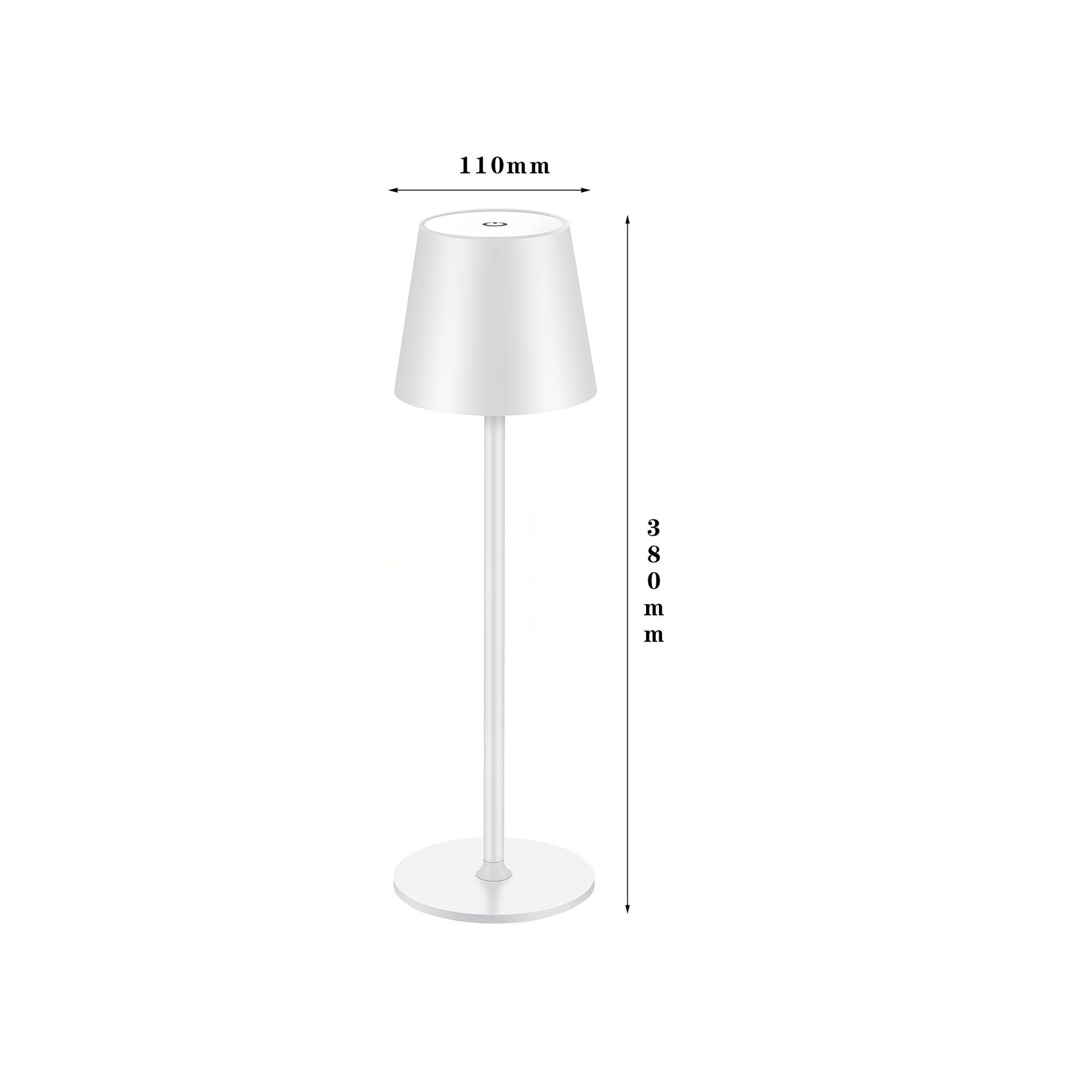 LED High-Foot Table Lamp with Touch Control - Rechargeable Dimmable Bedside Night Light for Bedroom & Living Room - Perfect Gift for Women(White with a rounded base) - Image 1