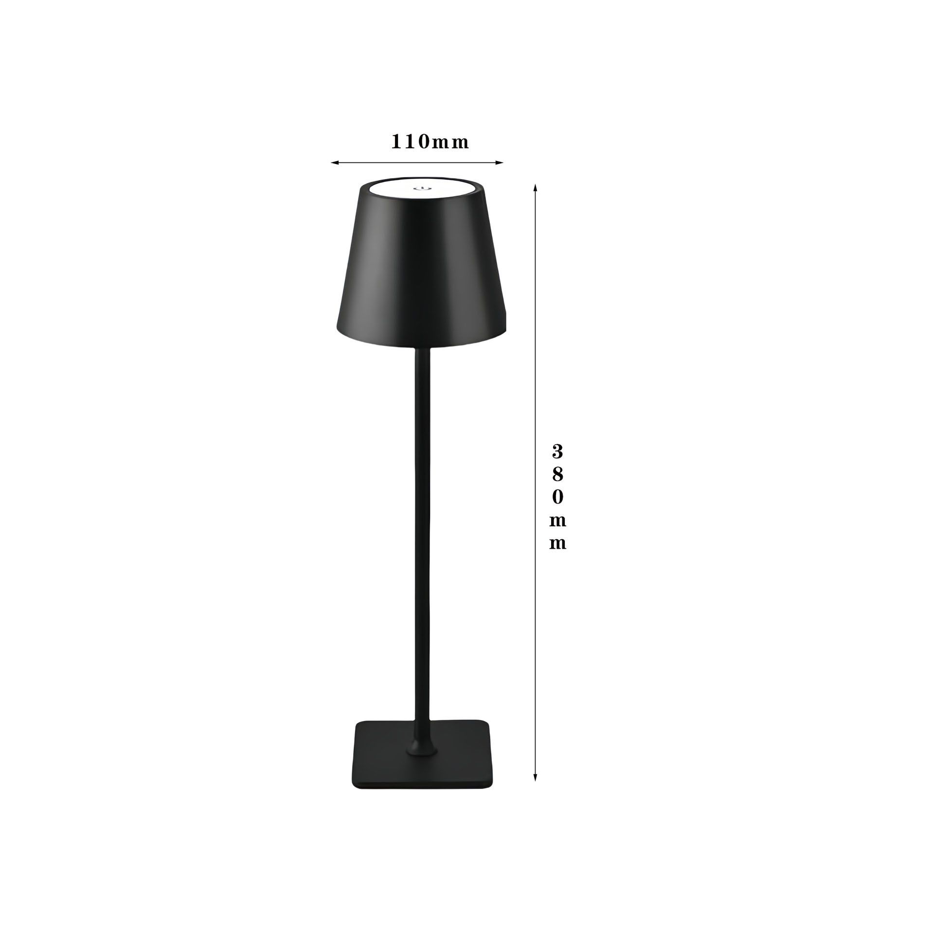 LED High-Foot Table Lamp with Touch Control - Rechargeable Dimmable Bedside Night Light for Bedroom & Living Room - Perfect Gift for Women(Black square base) - Image 1