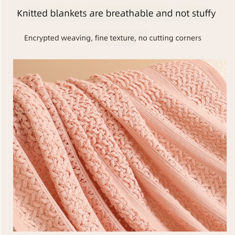 White Elegant Openwork Knitted Throw Blanket with Tassels - 130x230cm Large Decorative Soft Sofa Blanket for Living Room & Bedroom - Breathable Cozy Cover for Travel & Office Nap - Image 2