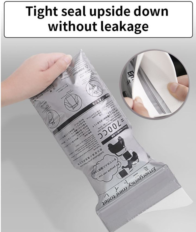 8PCS Leak-Proof & Odorless Motion Sickness Bags and Emergency Urine Bags - Unisex Portable Travel Potty for Car Road Trips & Camping - Image 5