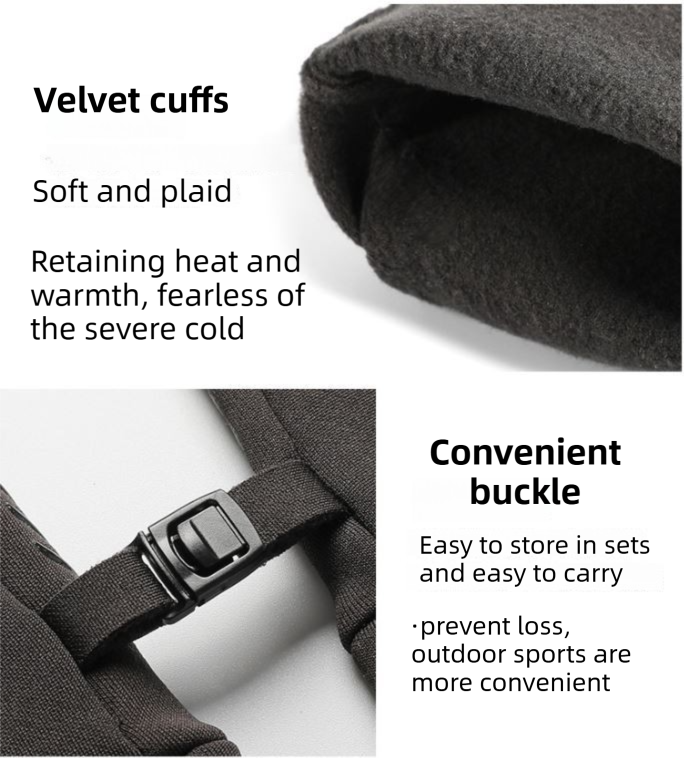 Black Windproof Thermal Sports Gloves with Touchscreen Fingertips & Anti-Slip Palm Grip for Running & Cycling (SD-01 Wrist-Tighten / M Size) - Image 5