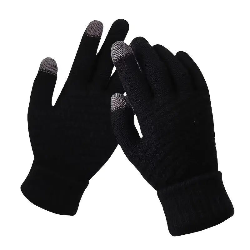3-in-1 Black Winter Windproof and Thermal Sport Gear - Fleece Balaclava Hood, Touchscreen Gloves & Insulated Socks - Image 4