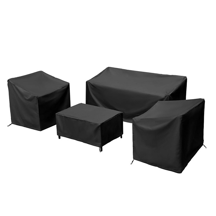 4PCS Large Outdoor Dustproof Furniture Cover Set with Zippered Bag (L Size) - Waterproof and UV-Resistant Garden Sofa, Desk & Chair Protectors - Image 4