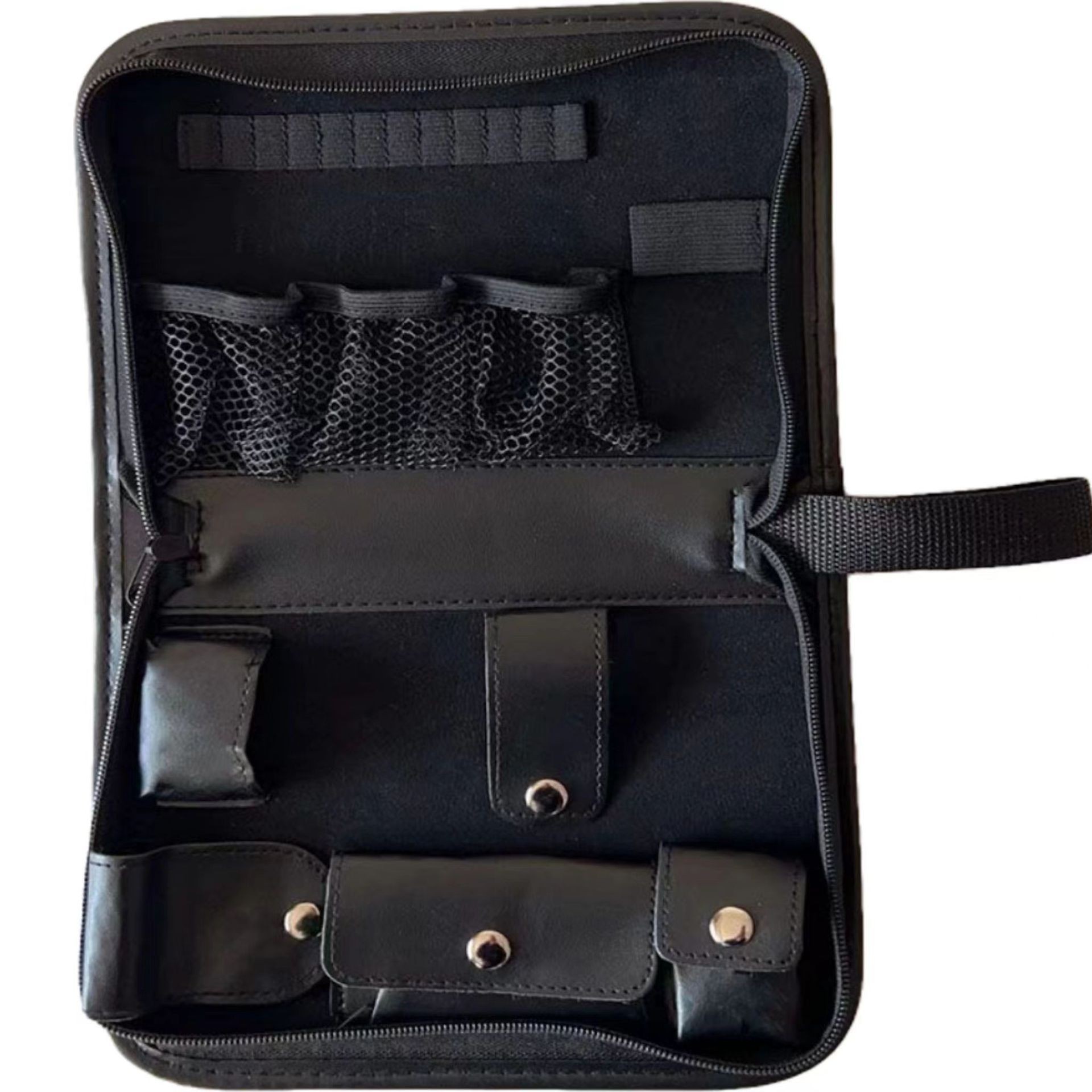 Black Premium PU Leather Golf Accessory Organizer - Professional Golf Tool Kit Empty Pouch - Image 1