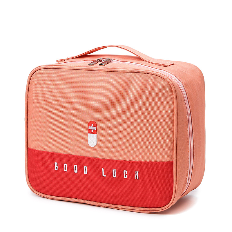 Pink Large Capacity Empty First Aid Kit 25 x 14 x 20 CM - Durable Oxford Cloth Emergency Medical Storage Bag for Home Car Camping Travel - Image 1