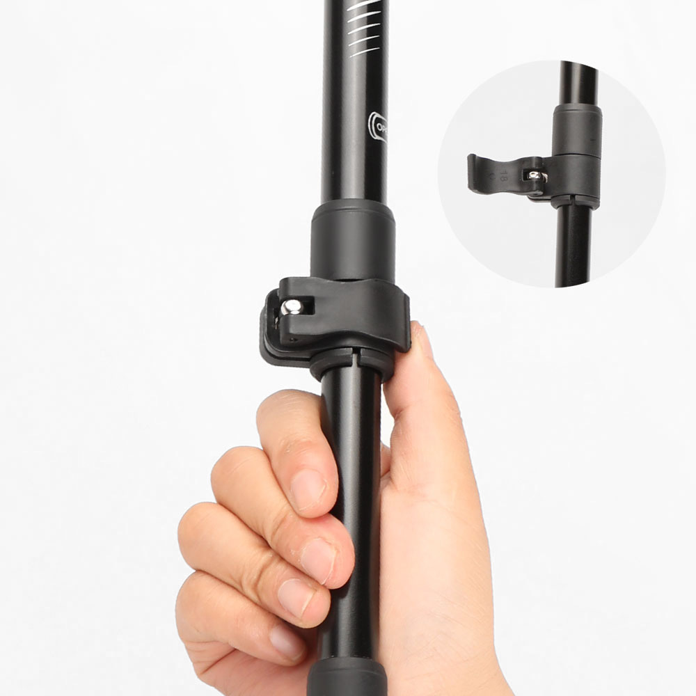 2-Pack Black Aluminum Alloy Telescopic Trekking Poles with Secure External Lock & Accessory - 3-Section Adjustable Hiking Sticks(65-135cm) - Image 4
