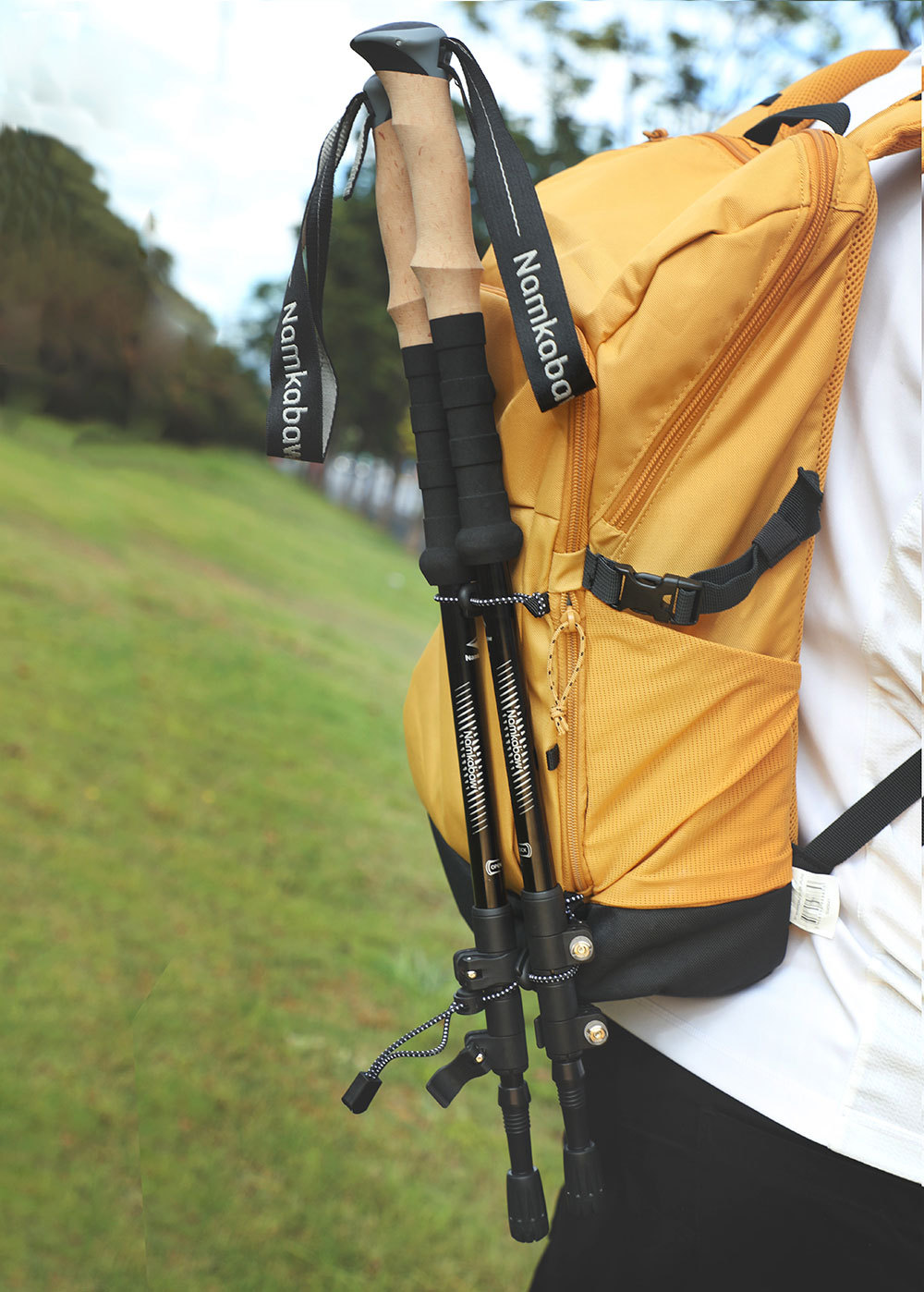 2-Pack Black Aluminum Alloy Telescopic Trekking Poles with Secure External Lock & Accessory - 3-Section Adjustable Hiking Sticks(65-135cm) - Image 6