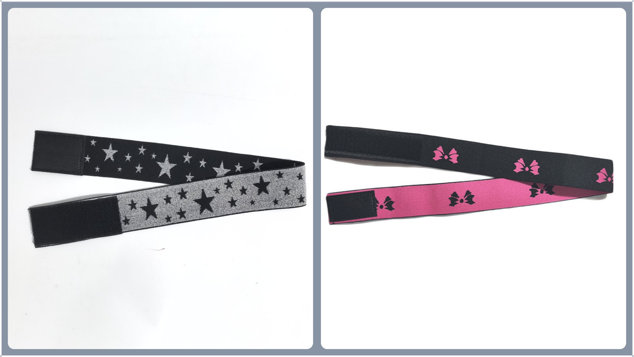 Adjustable Elastic Headband & Wig Grip Band - Comfortable and Seamless Edge Fixer for Wigs and Frontals (Black Silver Stars + Black Pink Butterfly) - Image 1