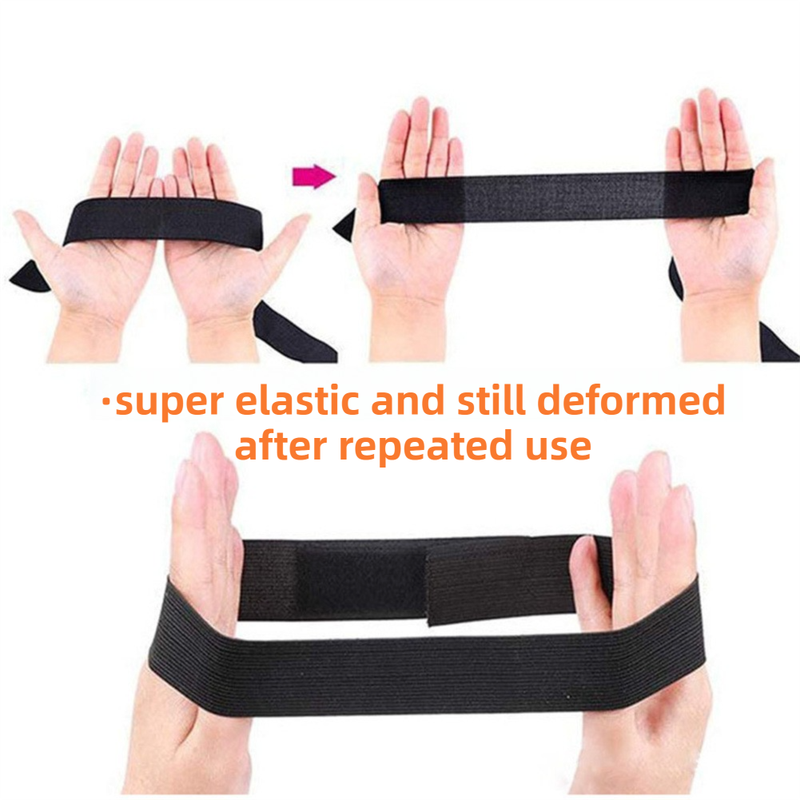 Adjustable Elastic Headband & Wig Grip Band - Comfortable and Seamless Edge Fixer for Wigs and Frontals (Black Silver Stars + Black Pink Butterfly) - Image 3