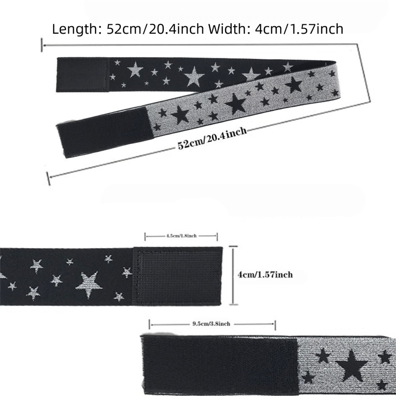 Adjustable Elastic Headband & Wig Grip Band - Comfortable and Seamless Edge Fixer for Wigs and Frontals (Black Silver Stars + Black Pink Butterfly) - Image 4