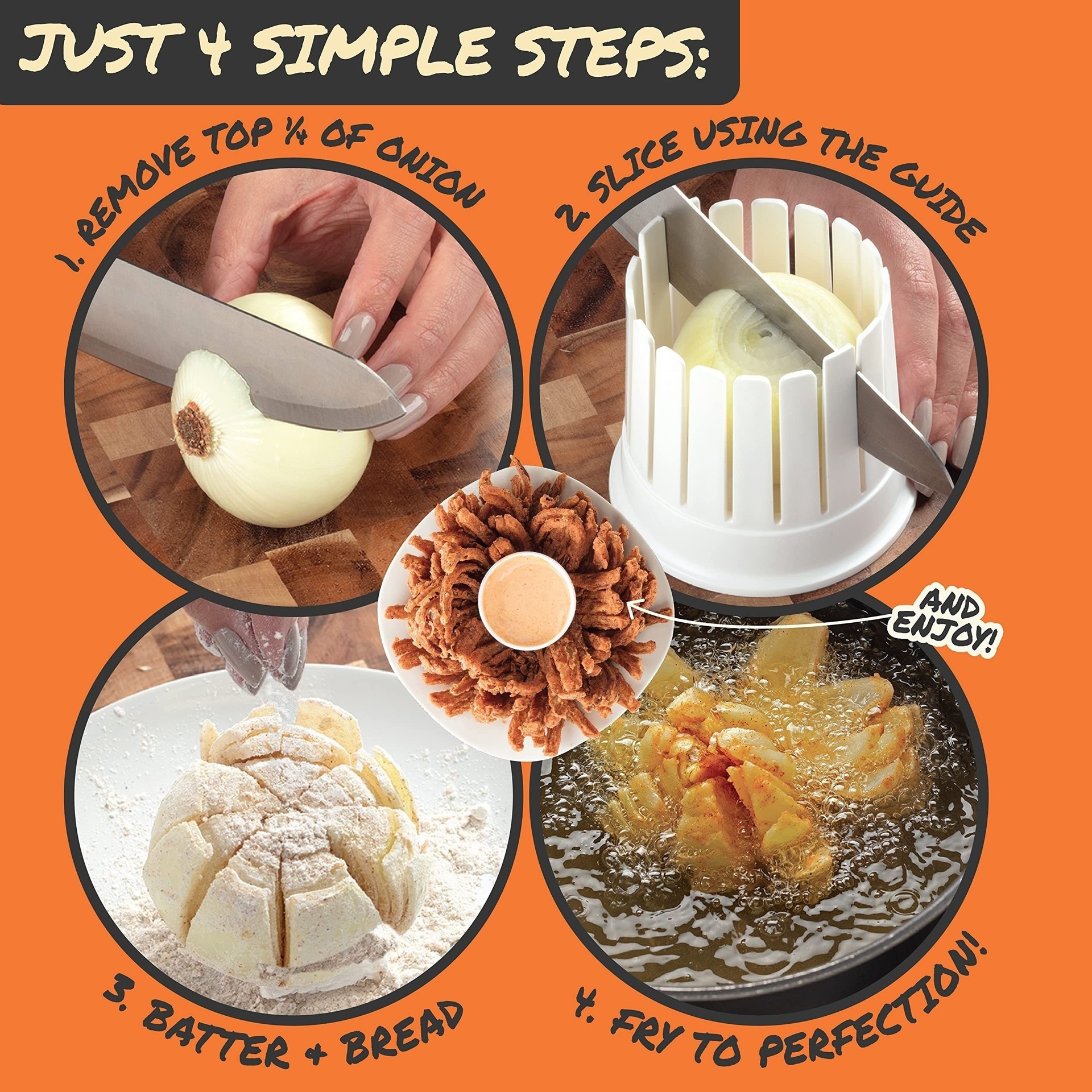 Fried Blooming Onion Maker - Professional Onion Flower Slicer & Cutter, Kitchen Vegetable Garnishing Tool - Image 3