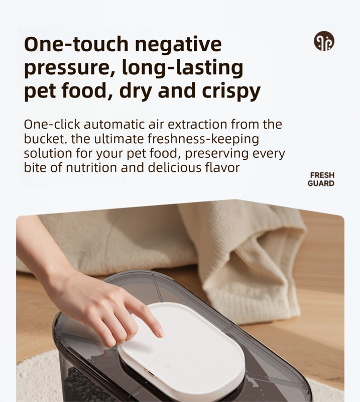 10L Smart Vacuum Pet Food Storage Container - Moisture & Insect Proof, Constant Pressure Paws-Keep-Fresh(Transparent White) - Image 2
