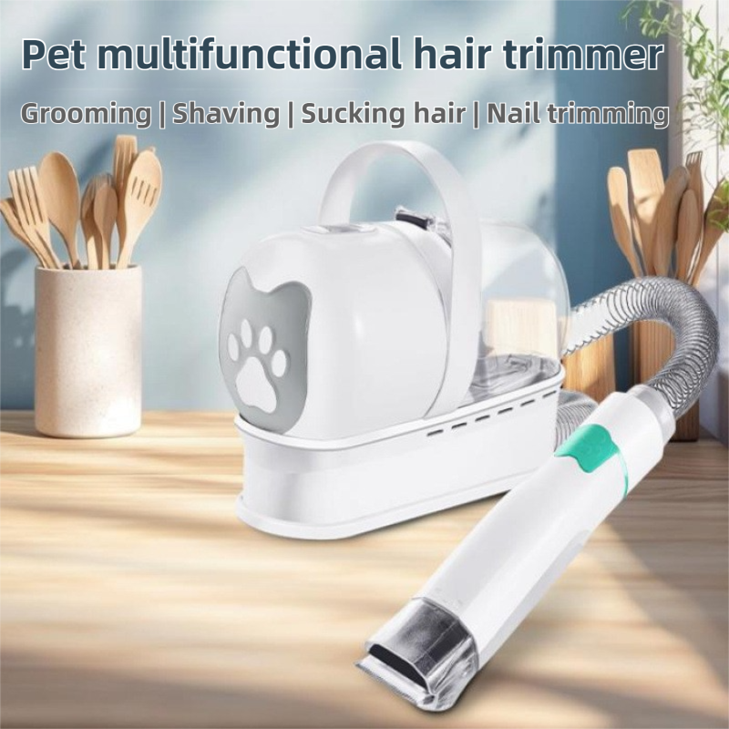 7-in-1 White Multifunctional Pet Grooming Vacuum Kit - Dog Cat Home Barber Shop & Low Noise Shedding Groomer with 1L Large Dust Cup - Image 2