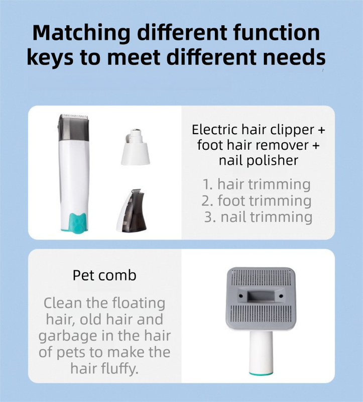 7-in-1 White Multifunctional Pet Grooming Vacuum Kit - Dog Cat Home Barber Shop & Low Noise Shedding Groomer with 1L Large Dust Cup - Image 5
