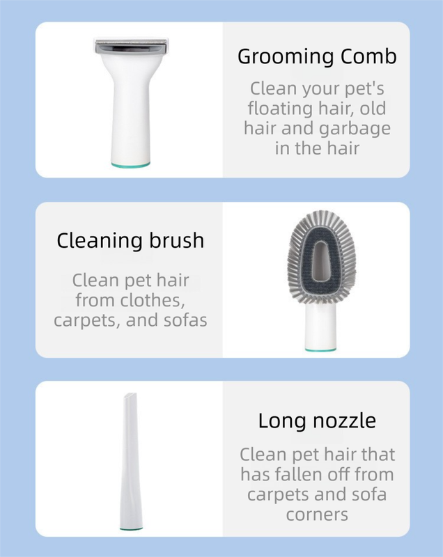 7-in-1 White Multifunctional Pet Grooming Vacuum Kit - Dog Cat Home Barber Shop & Low Noise Shedding Groomer with 1L Large Dust Cup - Image 6