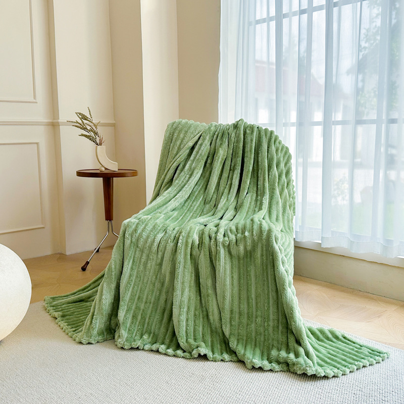 2-Pack Green Ultra-Soft Faux Rabbit Fur Plush Sofa Cushion & Bedding Blanket(150 x 200 CM + 200 x 230 CM) - Luxury Double-Sided Thickened Winter Fleece - Image 2