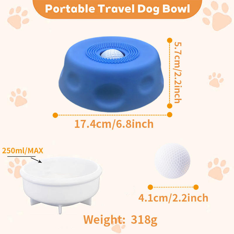 Yellow Silicone Dog Liquid Lick Bowl with Floating Fun Ball - Interactive Slow Feeder & Anti-Slip Calming Pet Bowl for Dogs and Cats - Image 4